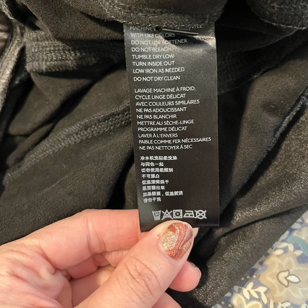 Free People Black Midnight Vegan Suede Trouser‎ Pants Size Small Leggings